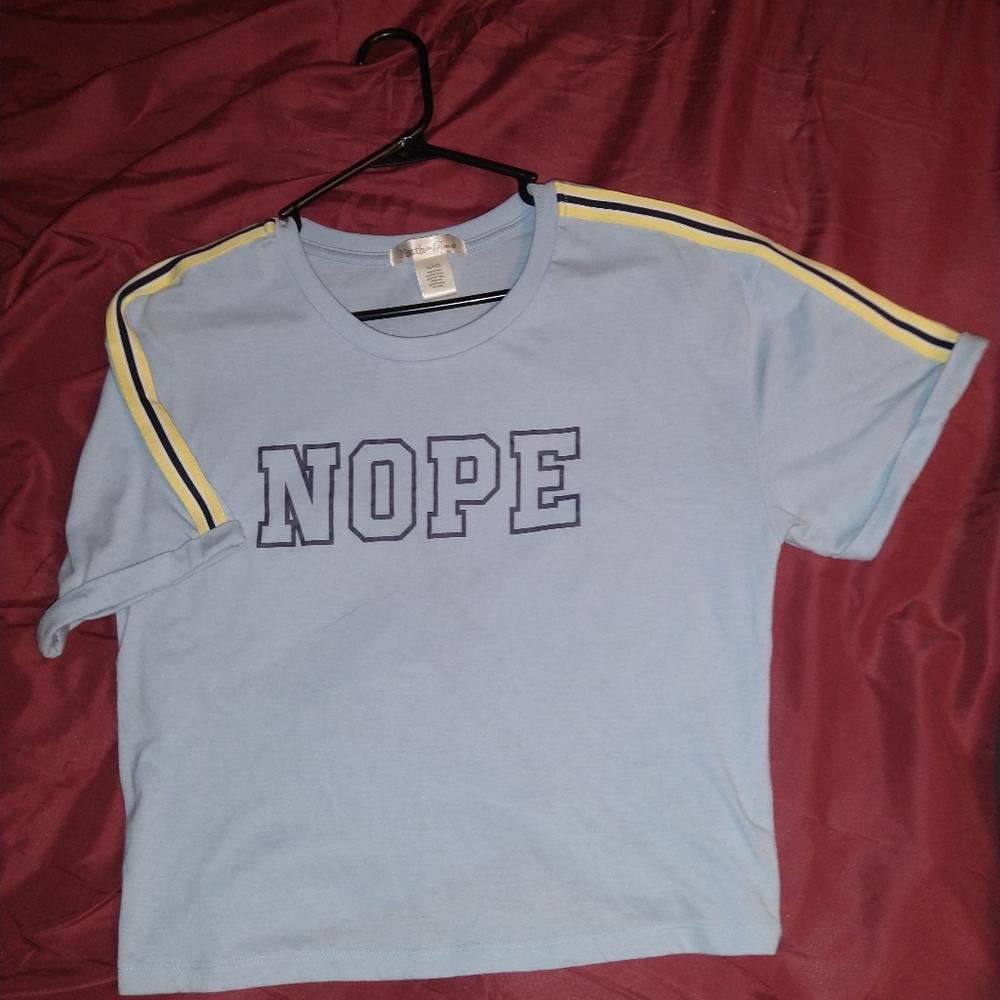 Light blue short sleeve t-shirt